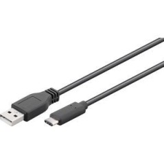 Goobay USB-C to USB Cable - USB 2.0, 3A, 50cm - Durable Black Connector for Fast Data Transfer - 4040849554674